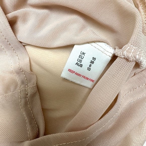 slip mesh vintage beige stretch S vintage sheer spaghetti straps V neck - Picture 9 of 10